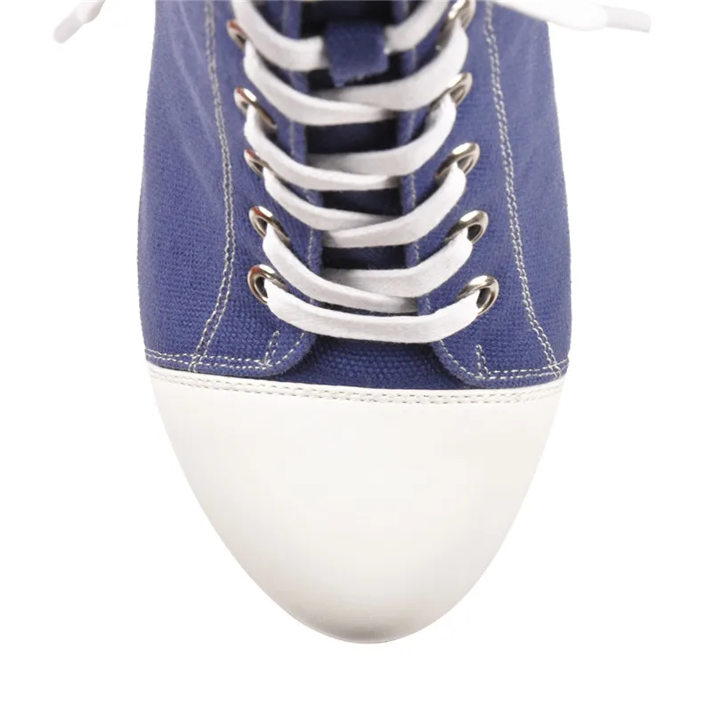 Women's Canvas Platform Lace Up Ankle Boots