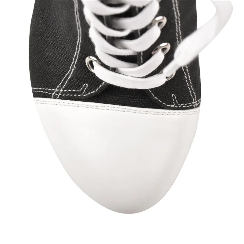 Women's Canvas Platform Lace Up Ankle Boots