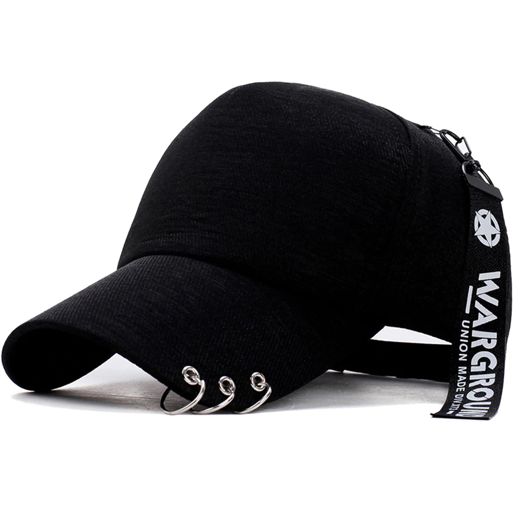 Korean Styled Unisex Baseball Cap with Rings