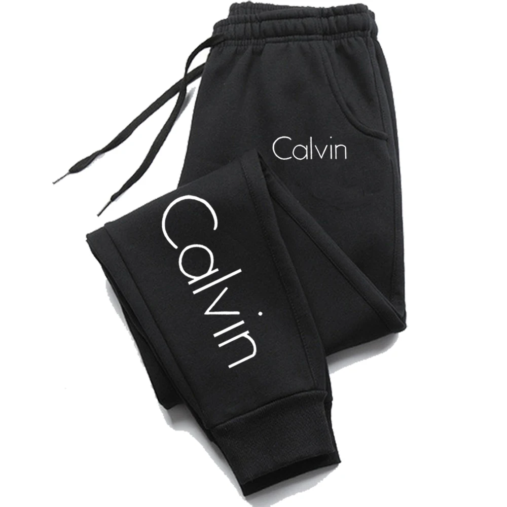Casual Printed Sports Running Trousers Men Women Autumn Drawstring Long Pants Fitness Solid Sweatpants Unisex Gym Wear