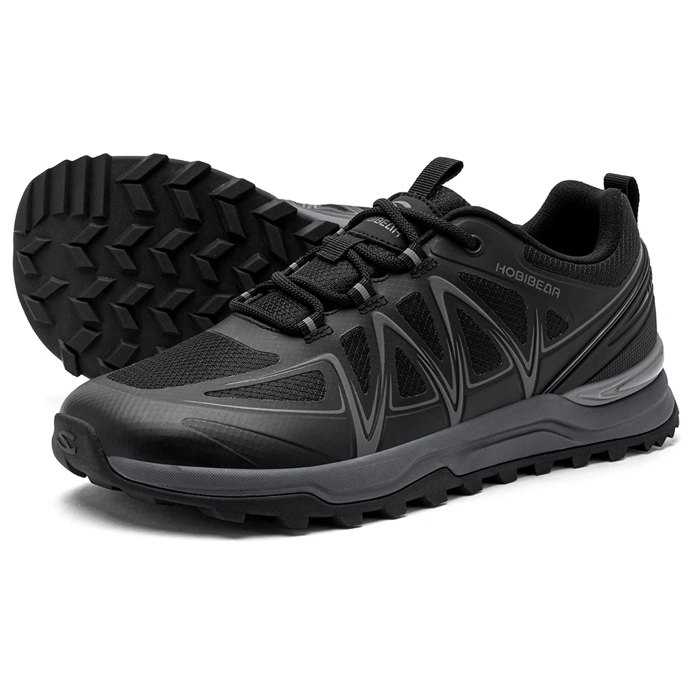 HOBIBEAR Unisex Wide Width Hiking Sneakers Outdoor Trail Running Shoes Artificial Leather Non Slip Lace-Up Walking Sneaker HOBIBEAR Unisex Wide Width Hiking Sneakers Outdoor Trail Running Shoes Artificial Leather Non Slip Lace-Up Walking Sneaker
