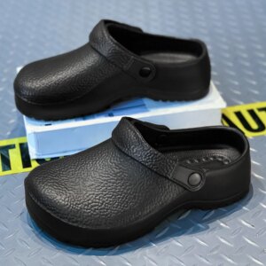 Fashionable unisex solid color shoes for the food service industry, comfortable, lightweight, durable, waterproof, suitable for kitchens and hospitals, casual soft slip-on flat shoes