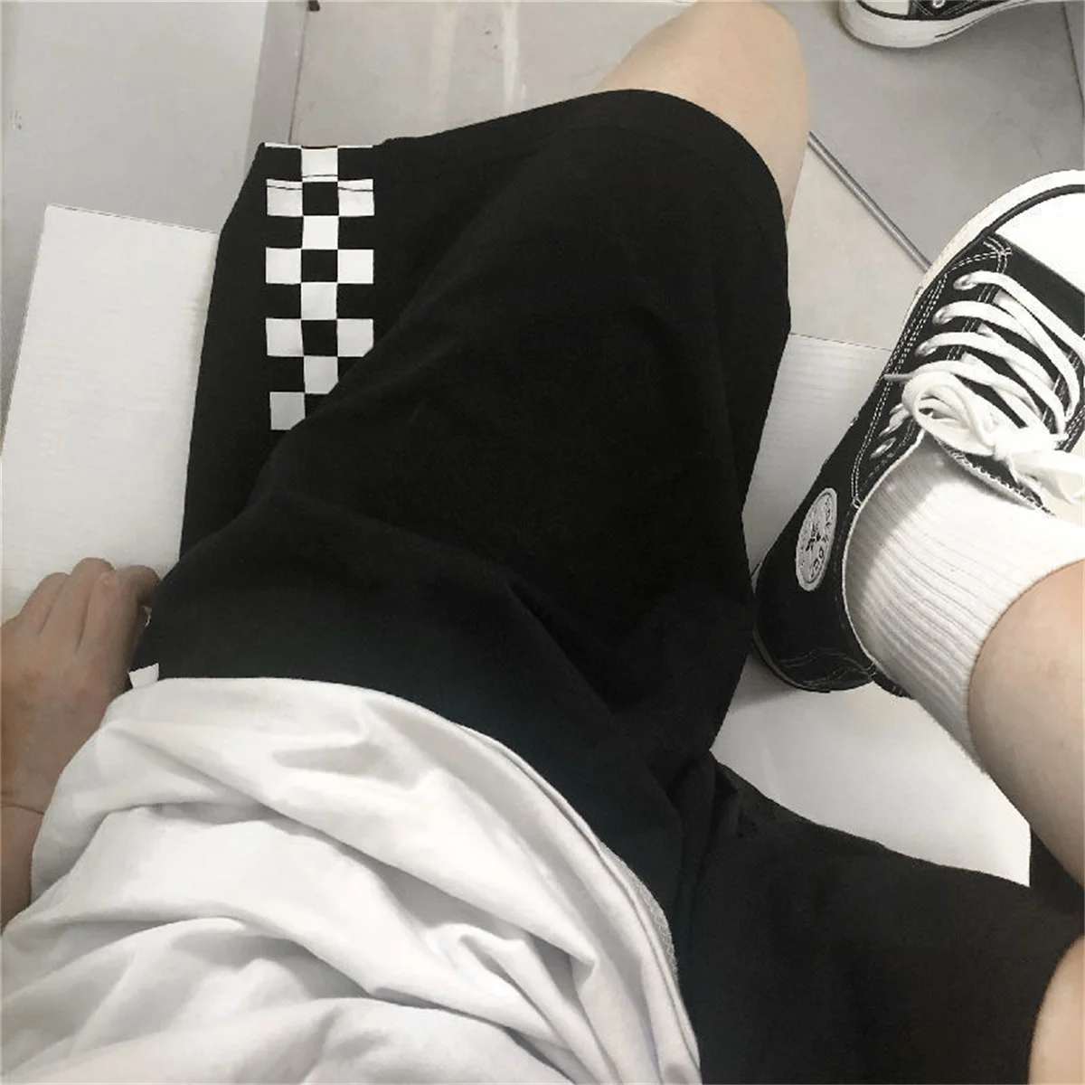 Shorts Women Retro Unisex Plaid Punk Simple Elastic Waist Casual Harajuku Trouser Couple Loose Y2k Daily Streetwear Gothic Men Shorts Women Retro Unisex Plaid Punk Simple Elastic Waist Casual Harajuku Trouser Couple Loose Y2k Daily Streetwear Gothic Men