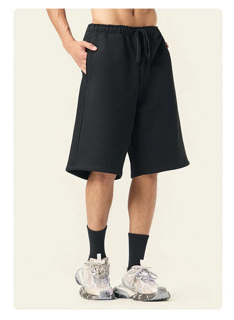 JMD Trendy 2026 Autumn Man 500gsm Fleece Shorts Unisex Casual Loose Heavy Weight Knee Length Shorts Streetwears QH0118 JMD Trendy 2026 Autumn Man 500gsm Fleece Shorts Unisex Casual Loose Heavy Weight Knee Length Shorts Streetwears QH0118