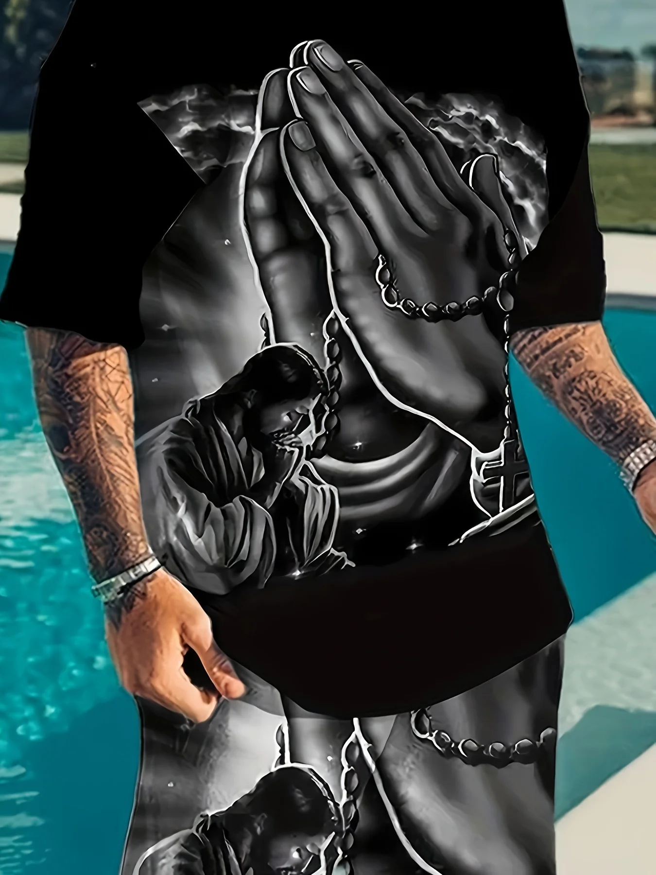 Summer 2025 new men's casual set, street fashion and comfortable T-shirt, 3D digital print pattern, outdoor sports running short Summer 2025 new men's casual set, street fashion and comfortable T-shirt, 3D digital print pattern, outdoor sports running short