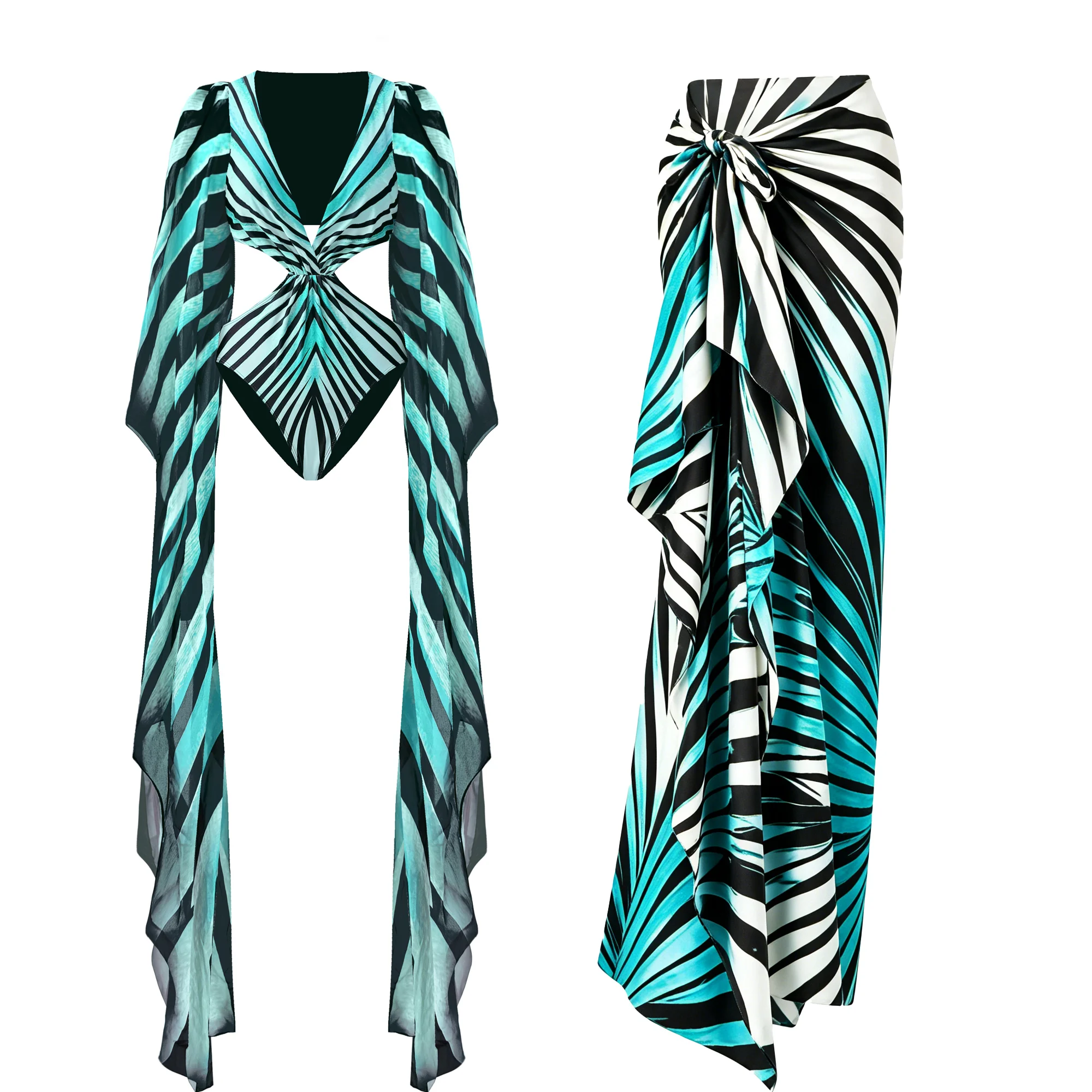 swimwear and skirt