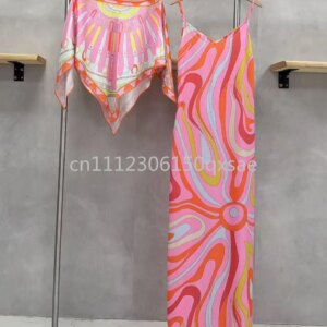 Luxury Design Women's Pink Cloaks Dress Sets with Designer Signature Letter Logo Classic Brand Women's Top Quality Tops Sets