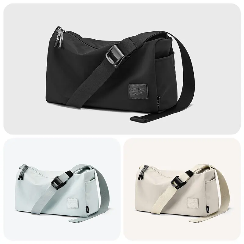 REEBOK Minimalist Black Crossbody Shoulder Bag Unisex Women Men Water Resistant Casual Simple Medium Messenger Side Bag - Image 5
