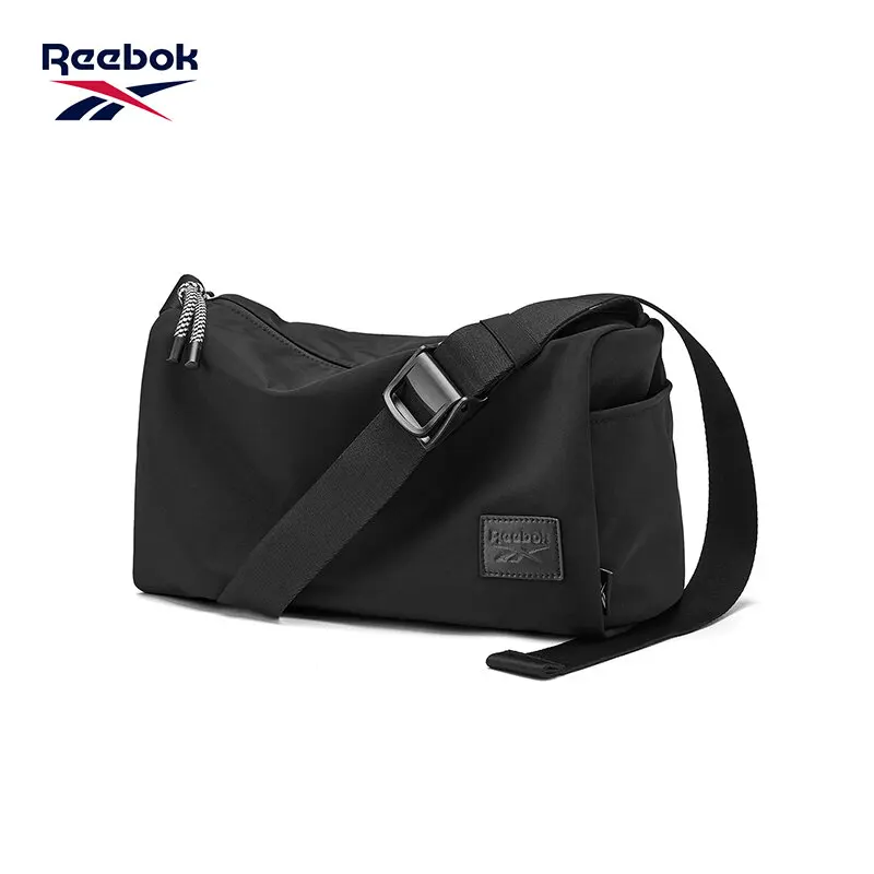 REEBOK Minimalist Black Crossbody Shoulder Bag Unisex Women Men Water Resistant Casual Simple Medium Messenger Side Bag - Image 4