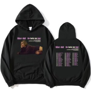 Hilary Duff The Lucky Me Tour for 2026 Hoodies Unisex Streetwear Fleece Long Sleeve Female Hooded Sweatshirt Graphic Merch Women