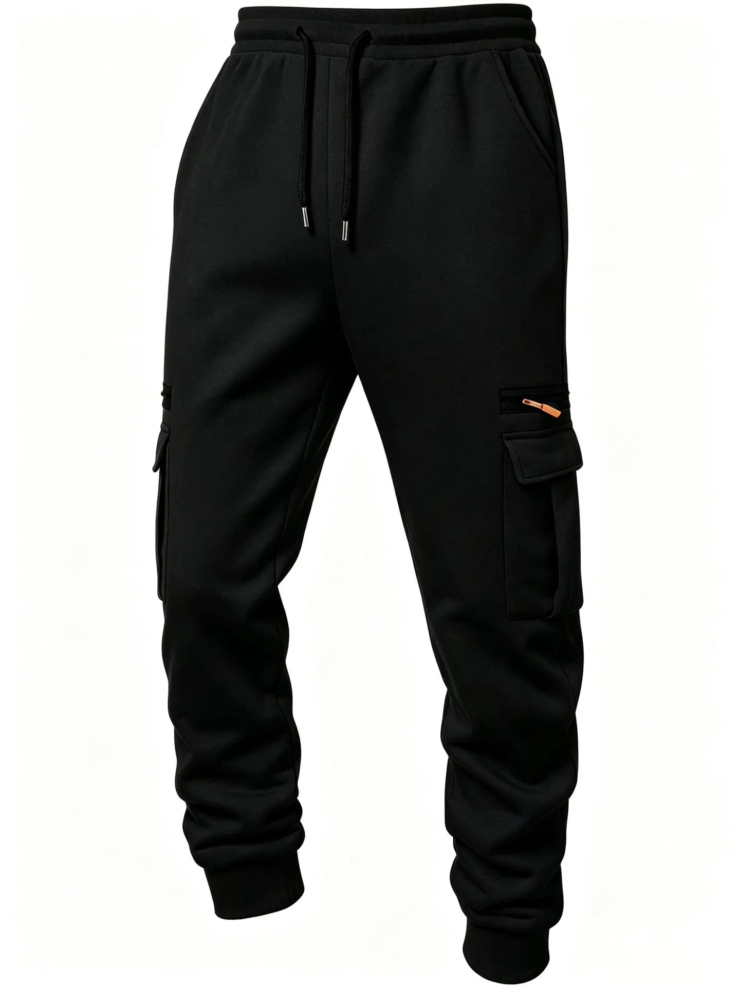 2026 Men's Joggers Pants Loose Drawstring Long Pants Men Zipper Multi-pocket Sweatpants Casual Cargo Trousers For Men Fitness