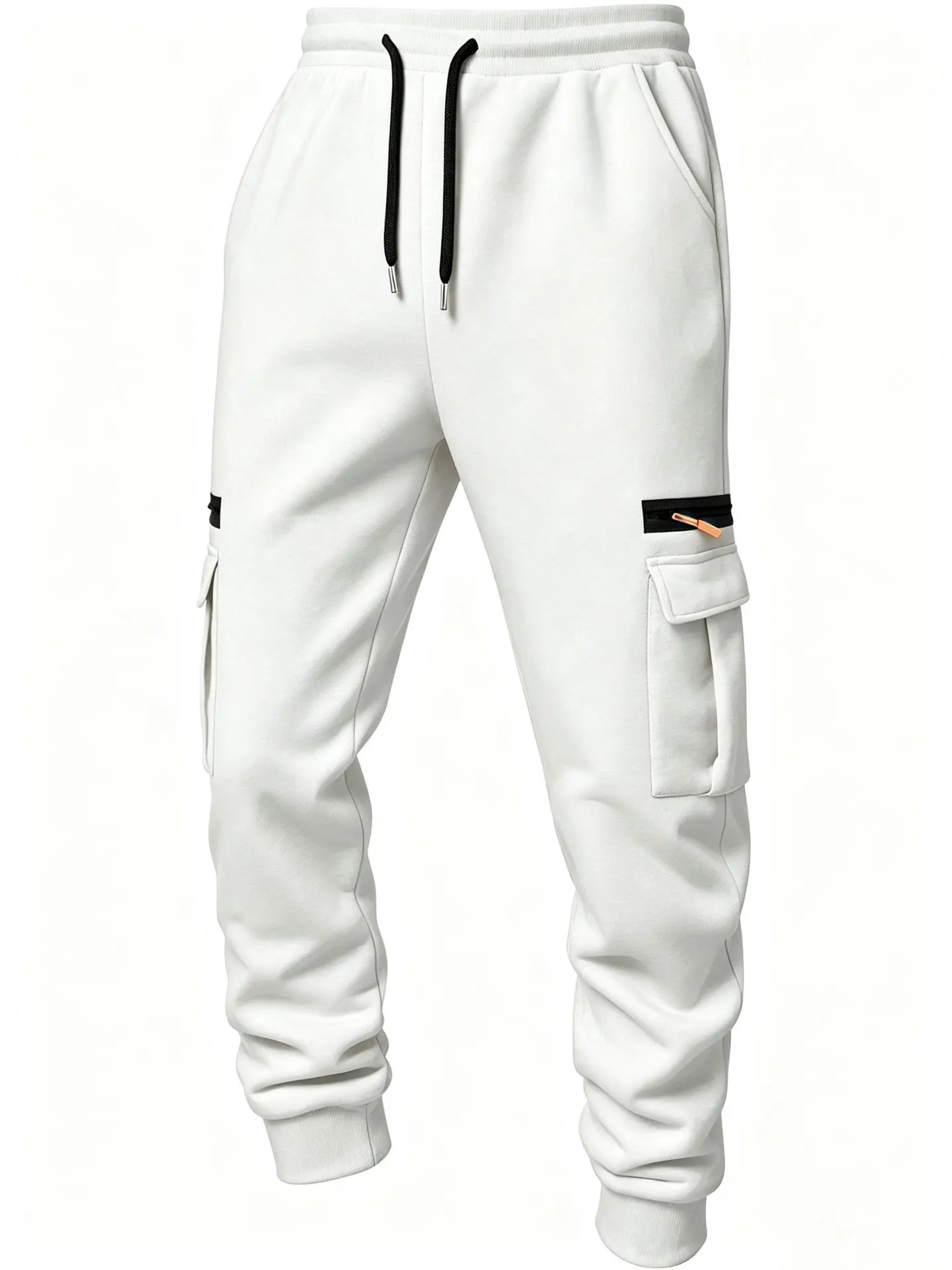 2026 Men's Joggers Pants Loose Drawstring Long Pants Men Zipper Multi-pocket Sweatpants Casual Cargo Trousers For Men Fitness