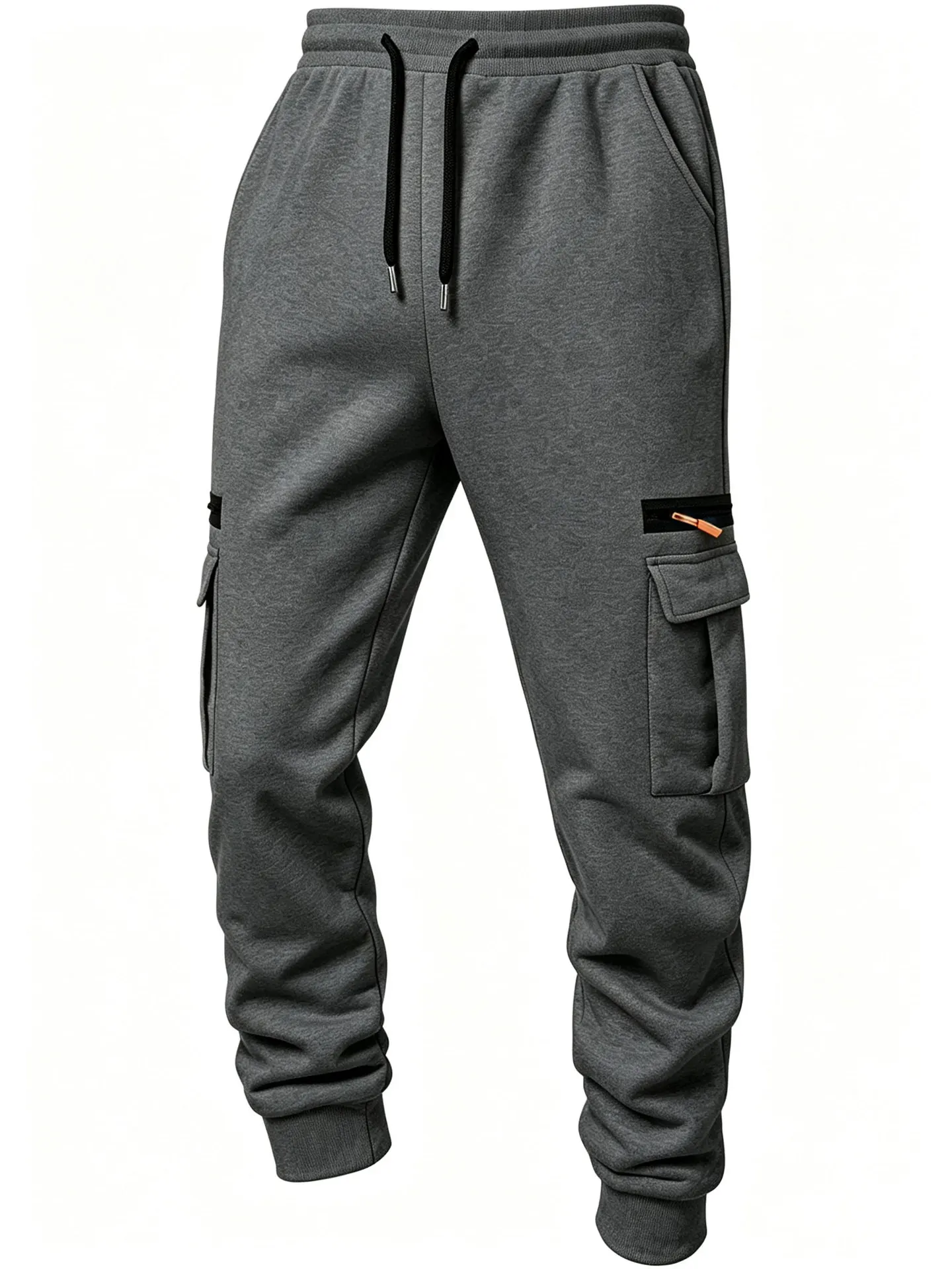 2026 Men's Joggers Pants Loose Drawstring Long Pants Men Zipper Multi-pocket Sweatpants Casual Cargo Trousers For Men Fitness