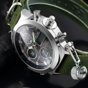 Fashionable Waterproof Watches with Dual Display