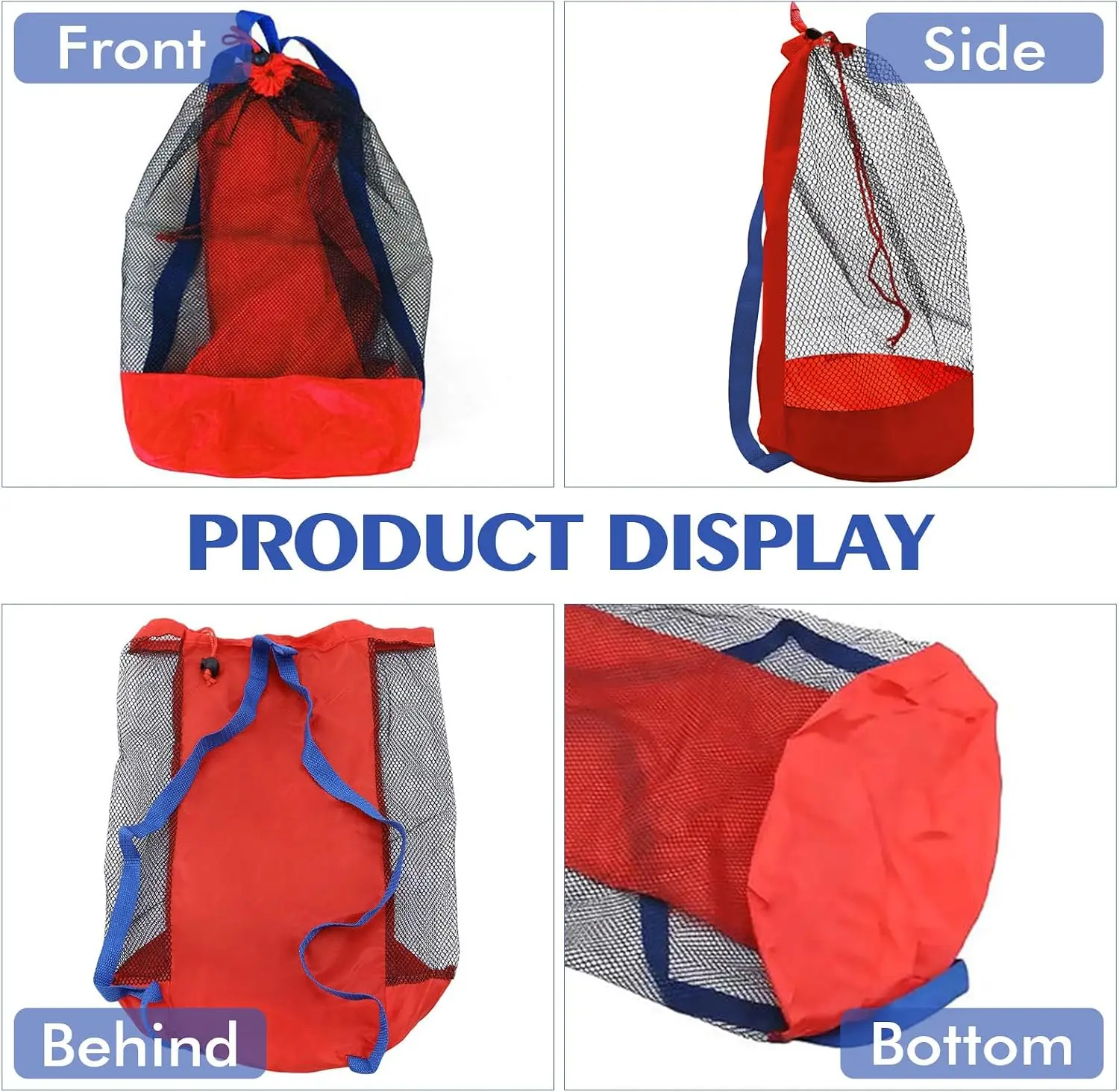 Mesh Beach Bag Drawstring Backpack Foldable Toy Organizer Pouch Shell Adjustable Straps Large Capacity Beach Toy Bag Swim Bag Mesh Beach Bag Drawstring Backpack Foldable Toy Organizer Pouch Shell Adjustable Straps Large Capacity Beach Toy Bag Swim Bag