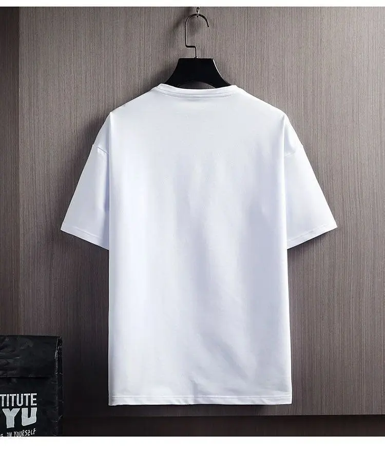 Casual Ice Silk Men's Sportswear Set Summer Trendy Brand Loose Fit Two-Piece Youthful Short Sleeve T-Shirt And Shorts Ensemble