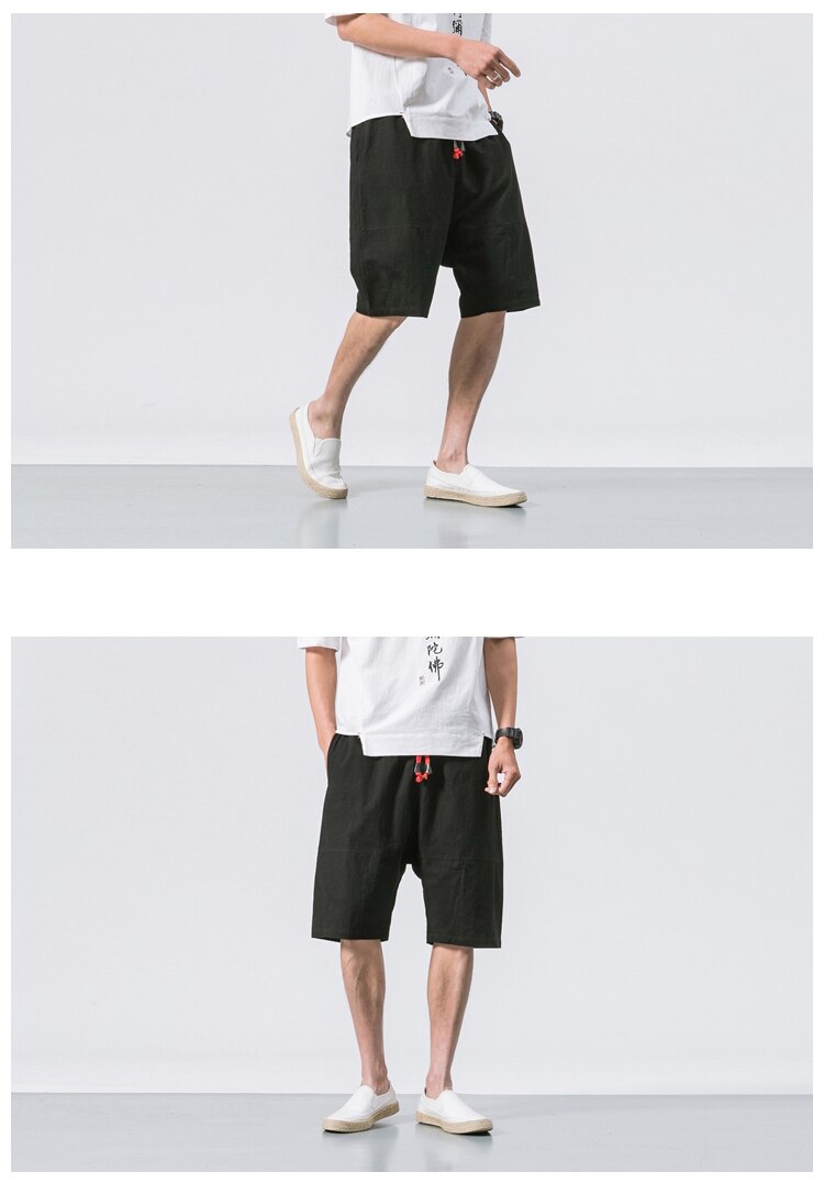 Men's Breathable Calf Length Elastic Waist Shorts Men's Breathable Calf Length Elastic Waist Shorts