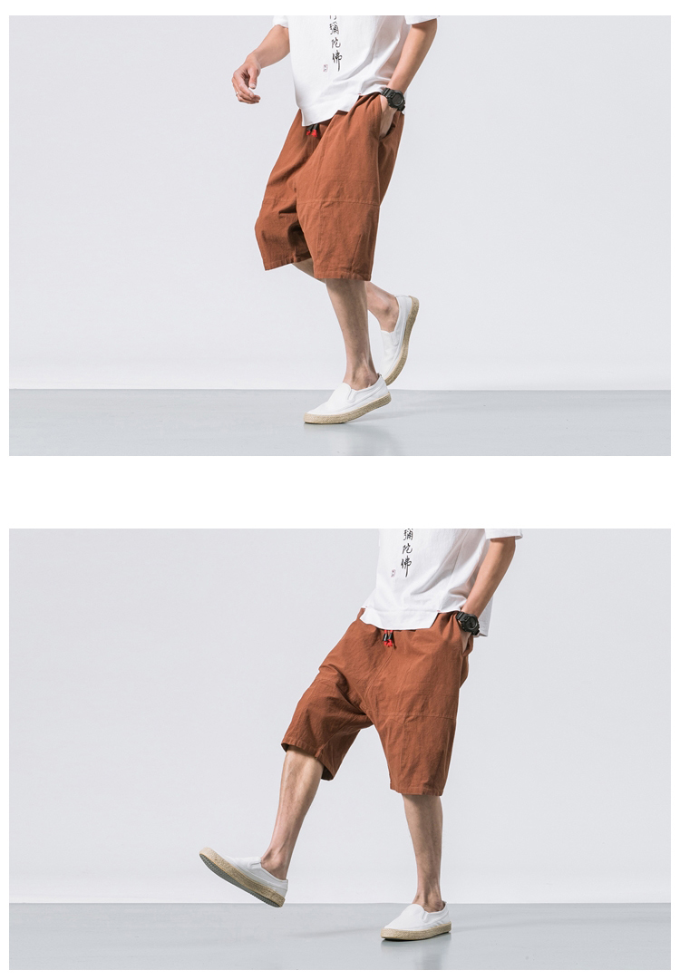 Men's Breathable Calf Length Elastic Waist Shorts Men's Breathable Calf Length Elastic Waist Shorts