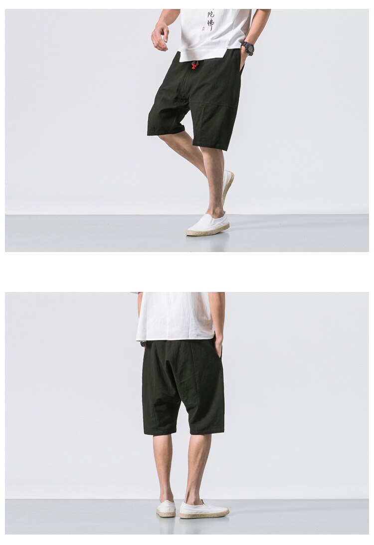 Men's Breathable Calf Length Elastic Waist Shorts Men's Breathable Calf Length Elastic Waist Shorts