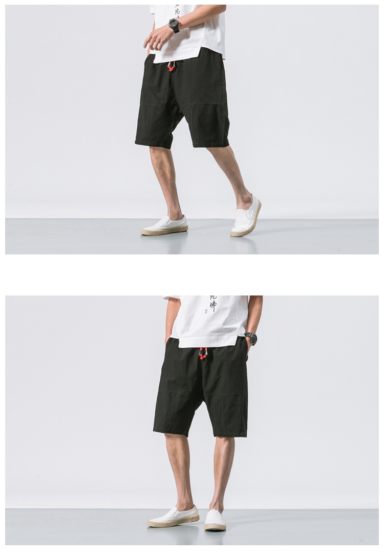 Men's Breathable Calf Length Elastic Waist Shorts Men's Breathable Calf Length Elastic Waist Shorts