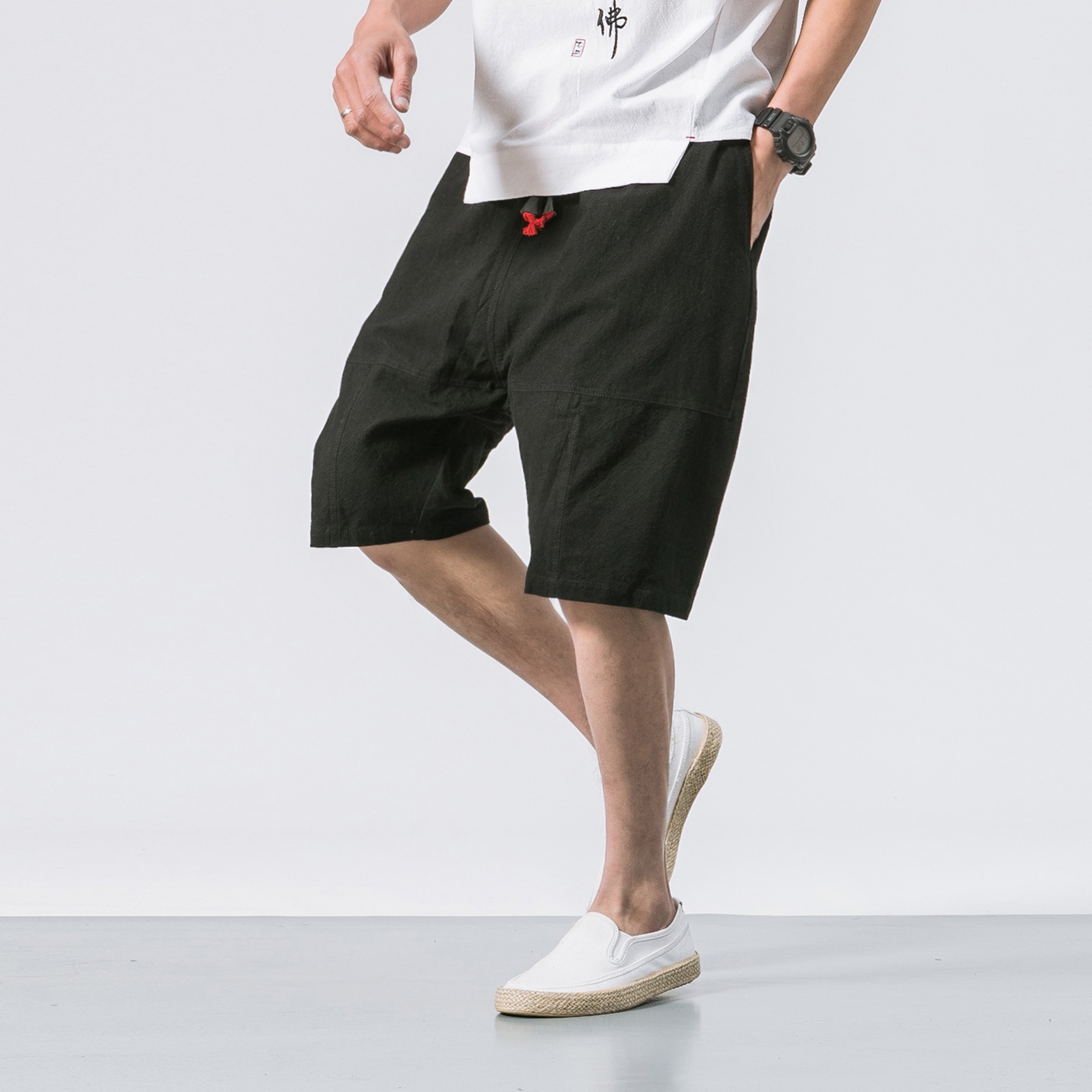 Men's Breathable Calf Length Elastic Waist Shorts - Image 4