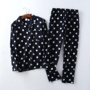 Printed Long Sleeved Pajamas for Men